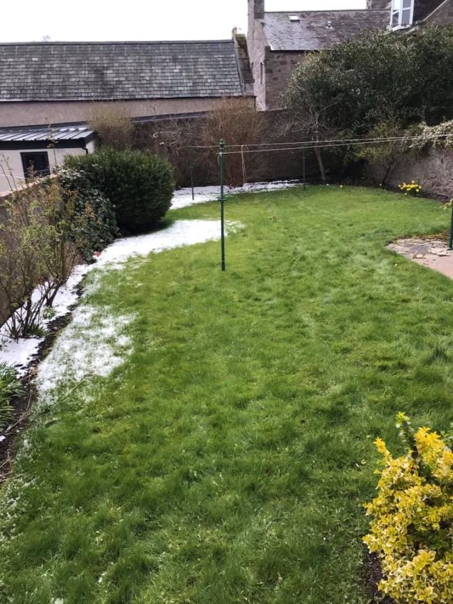 before Artificial Grass back garden | Easigrass Aberdeen