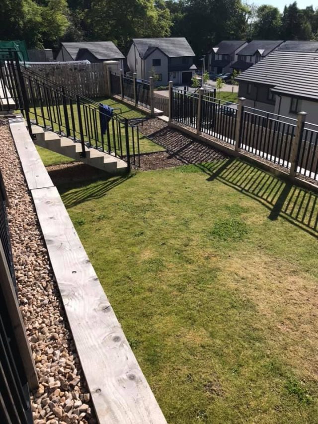 Artificial Grass with bannister before Artificial Grass | Easigrass Aberdeen